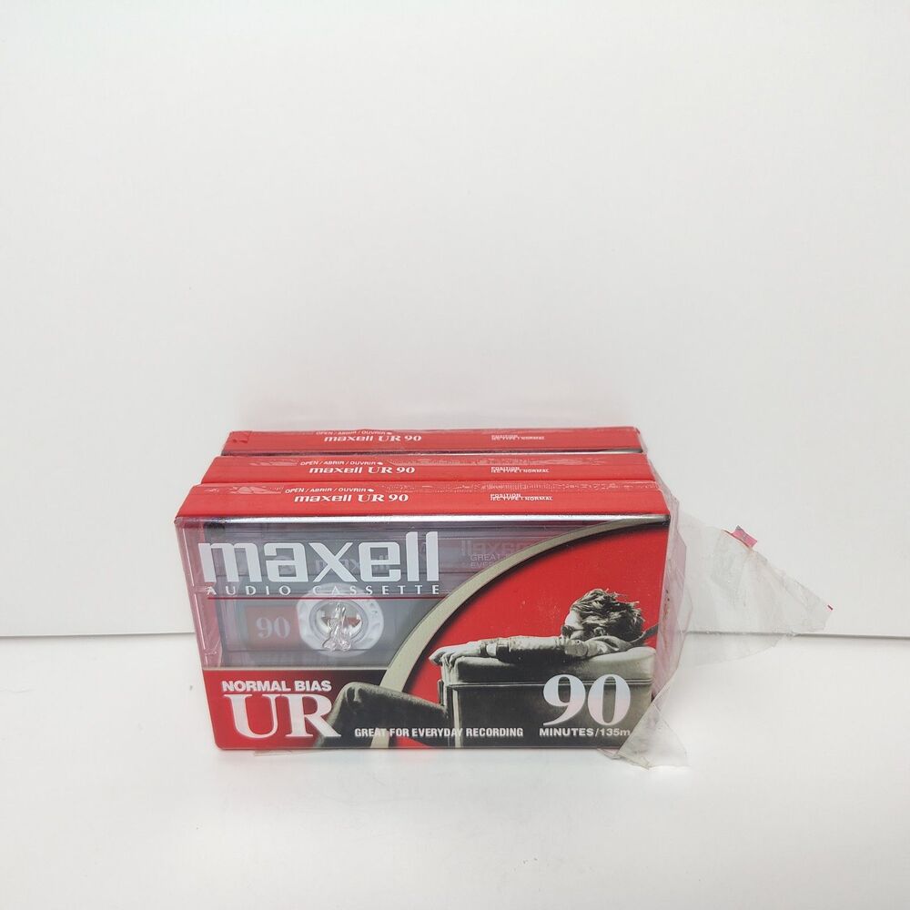 3 Pack Maxwell UR 90 Blank Audio Cassette Tapes Type I Normal Bias